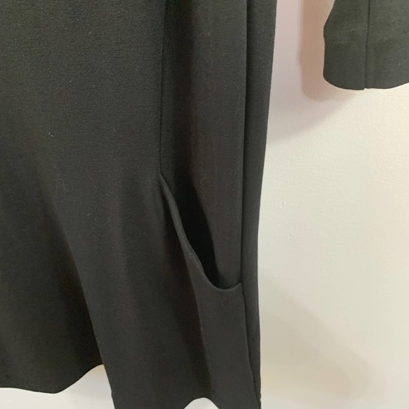 H & M Basic Long Sleeve Dress with Low Pockets Size XS, Black - Picture 3 of 8